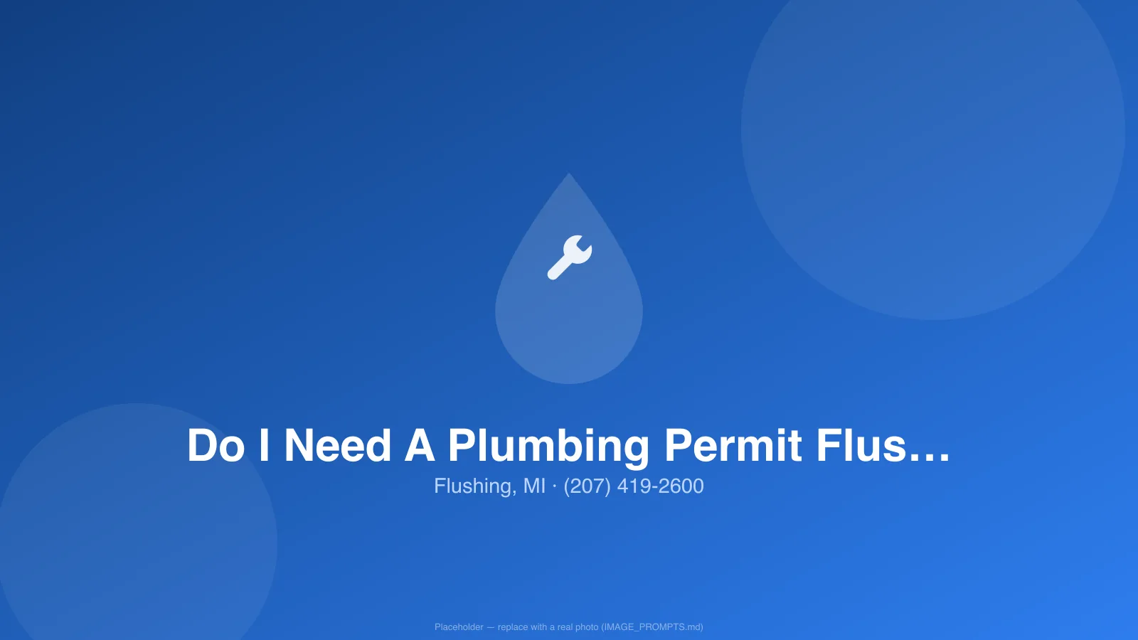 Plumber reviewing a permit and plans at a job site in Flushing, MI