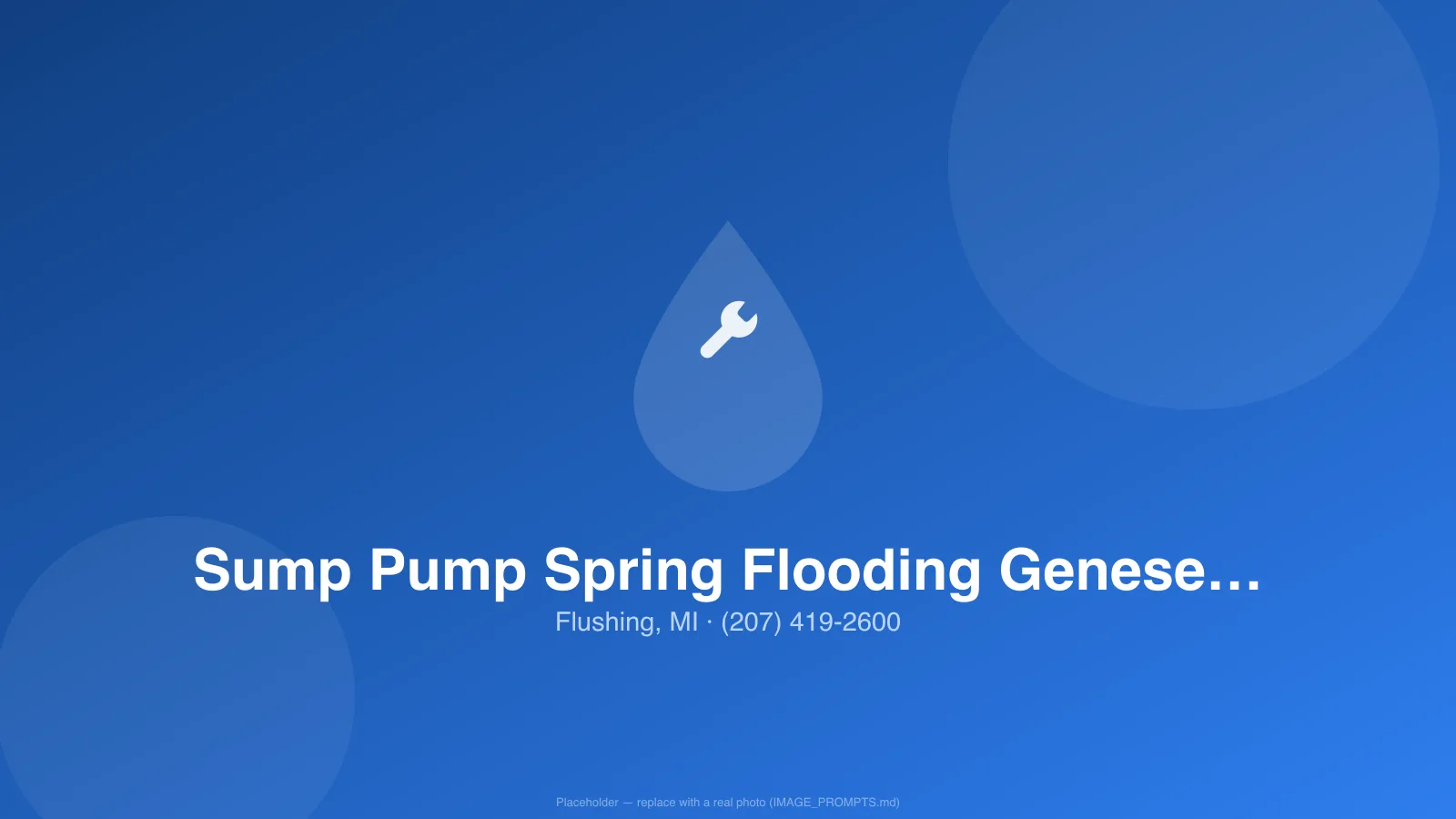 Sump pump running in a basement pit during spring in a Flushing, MI home
