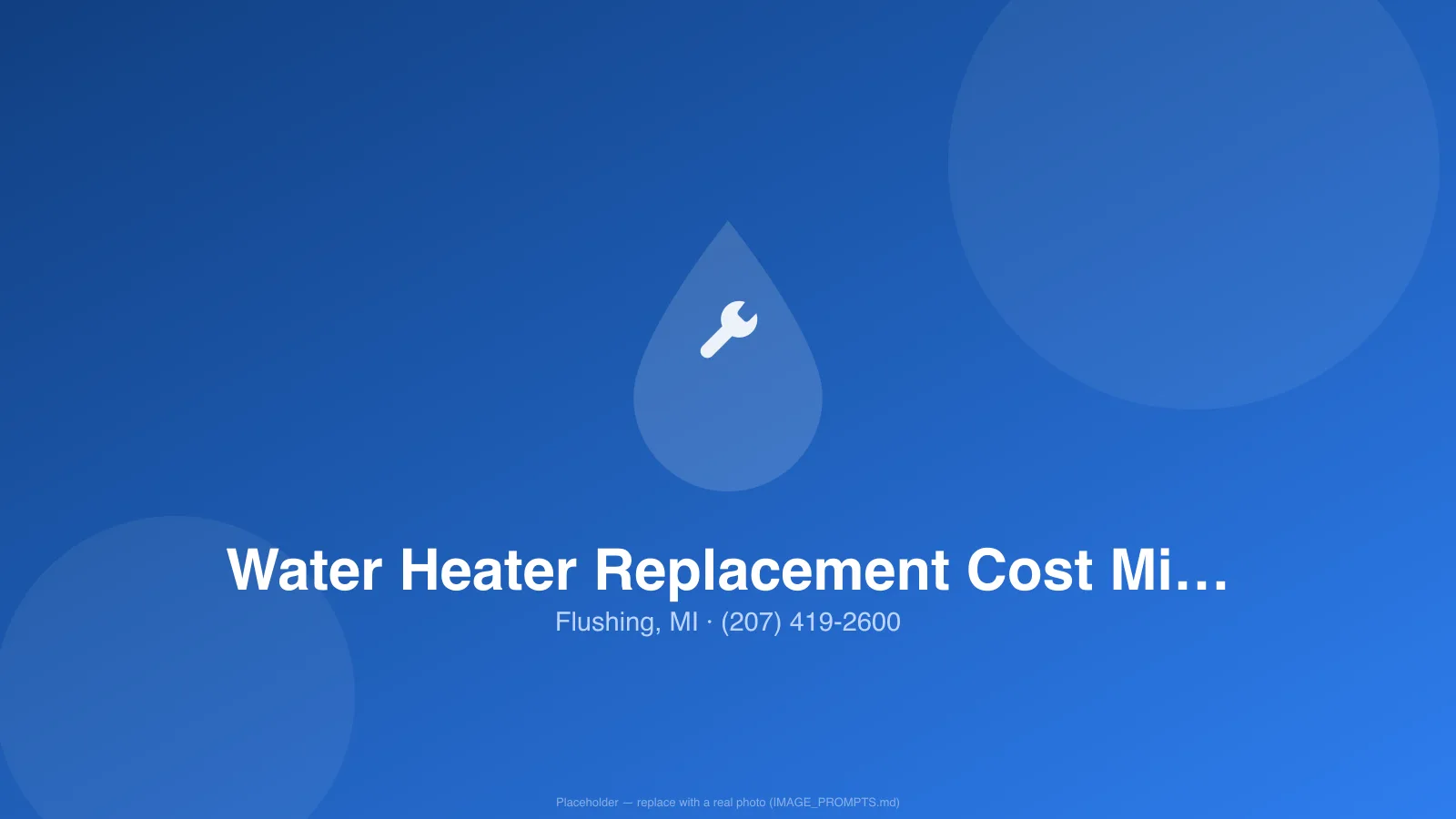 New water heater installed in the basement of a Flushing, MI home