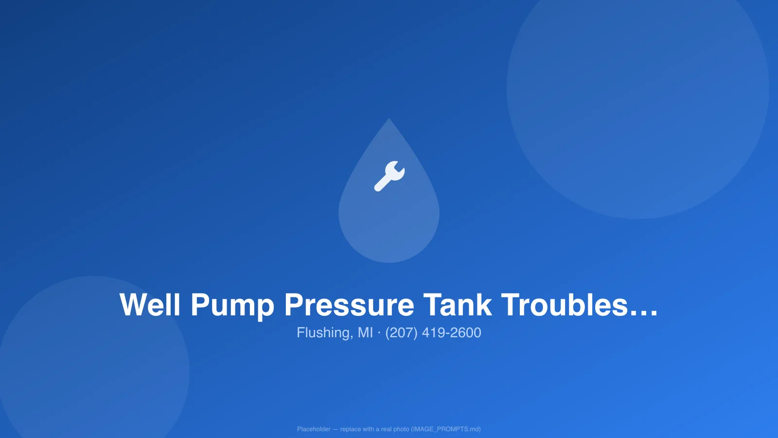 Well pressure tank and pump equipment in a rural Flushing Township, MI basement