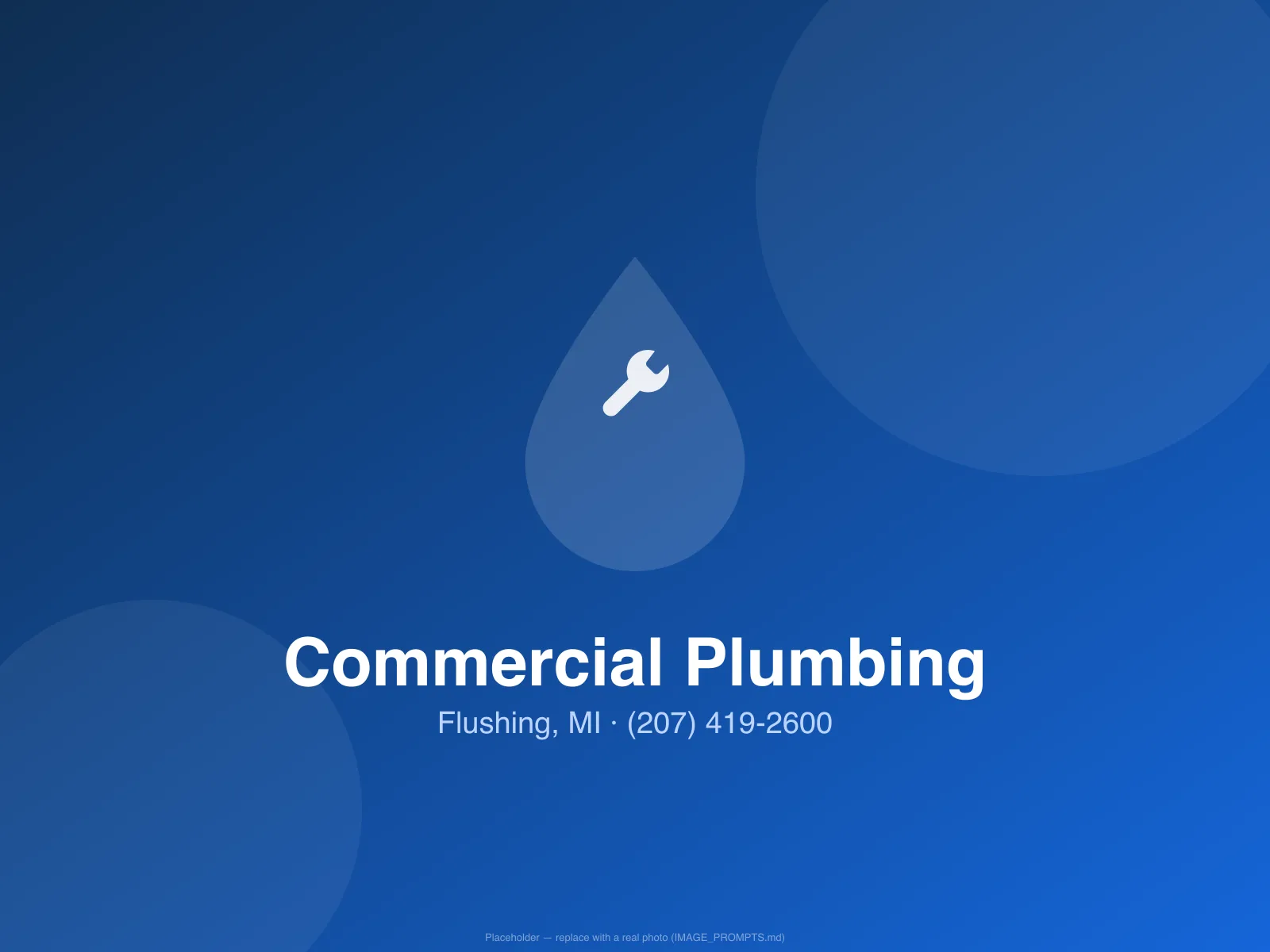 Commercial plumber servicing a water heater in a Flushing, MI business