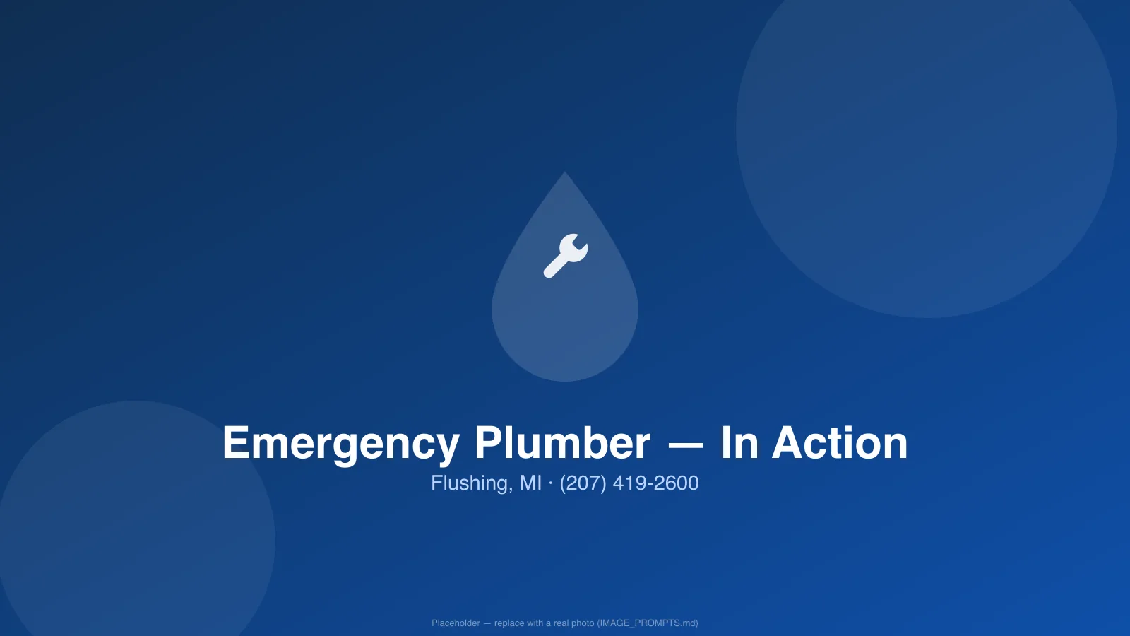 Licensed plumber handling emergency plumbing in a Flushing, MI home