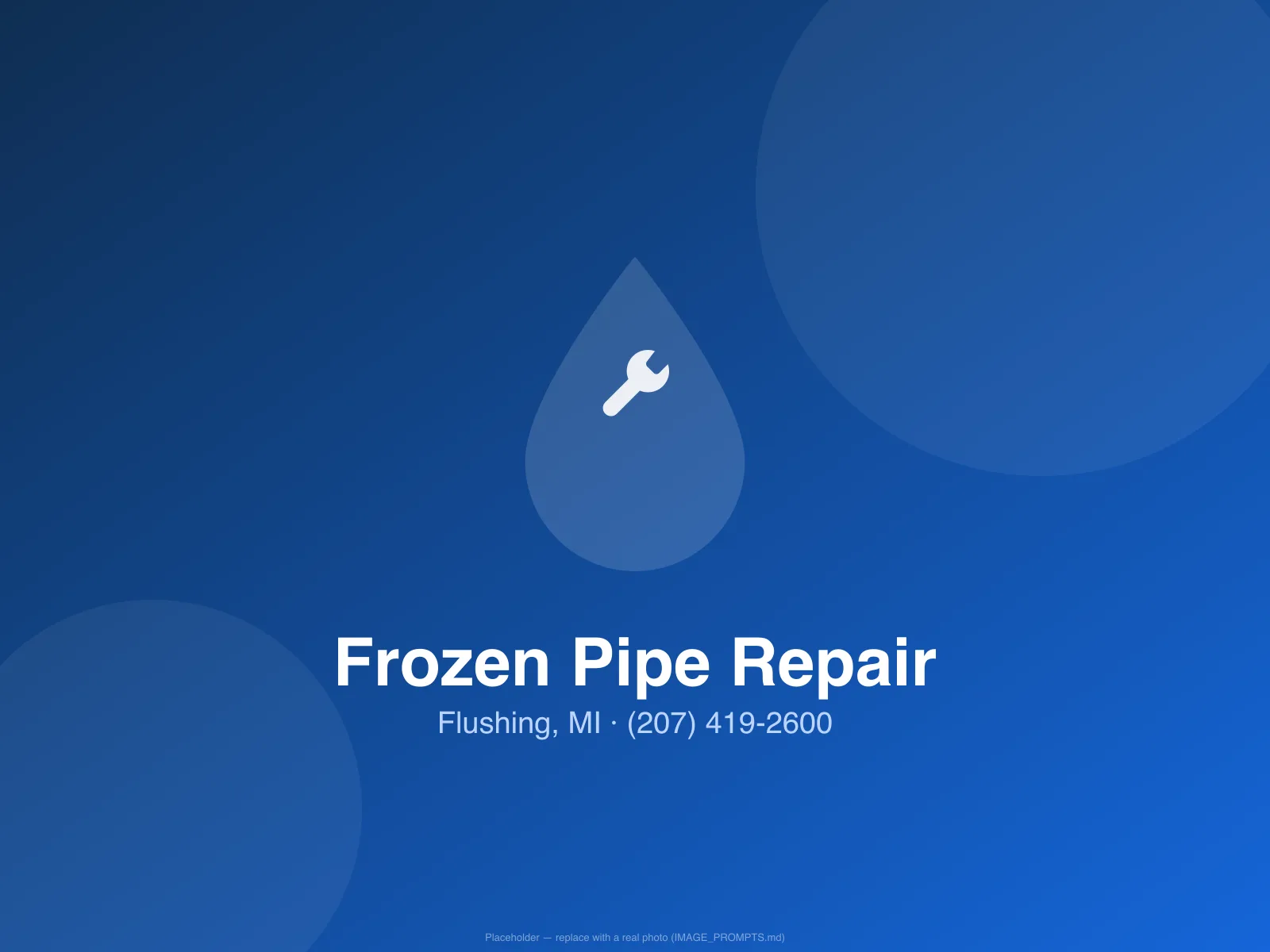 Plumber repairing a burst frozen water pipe in a Flushing, MI crawl space