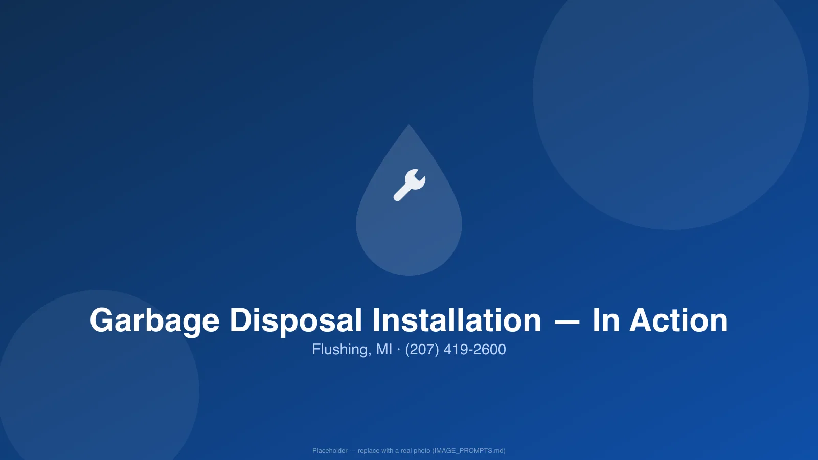 Licensed plumber handling garbage disposals in a Flushing, MI home