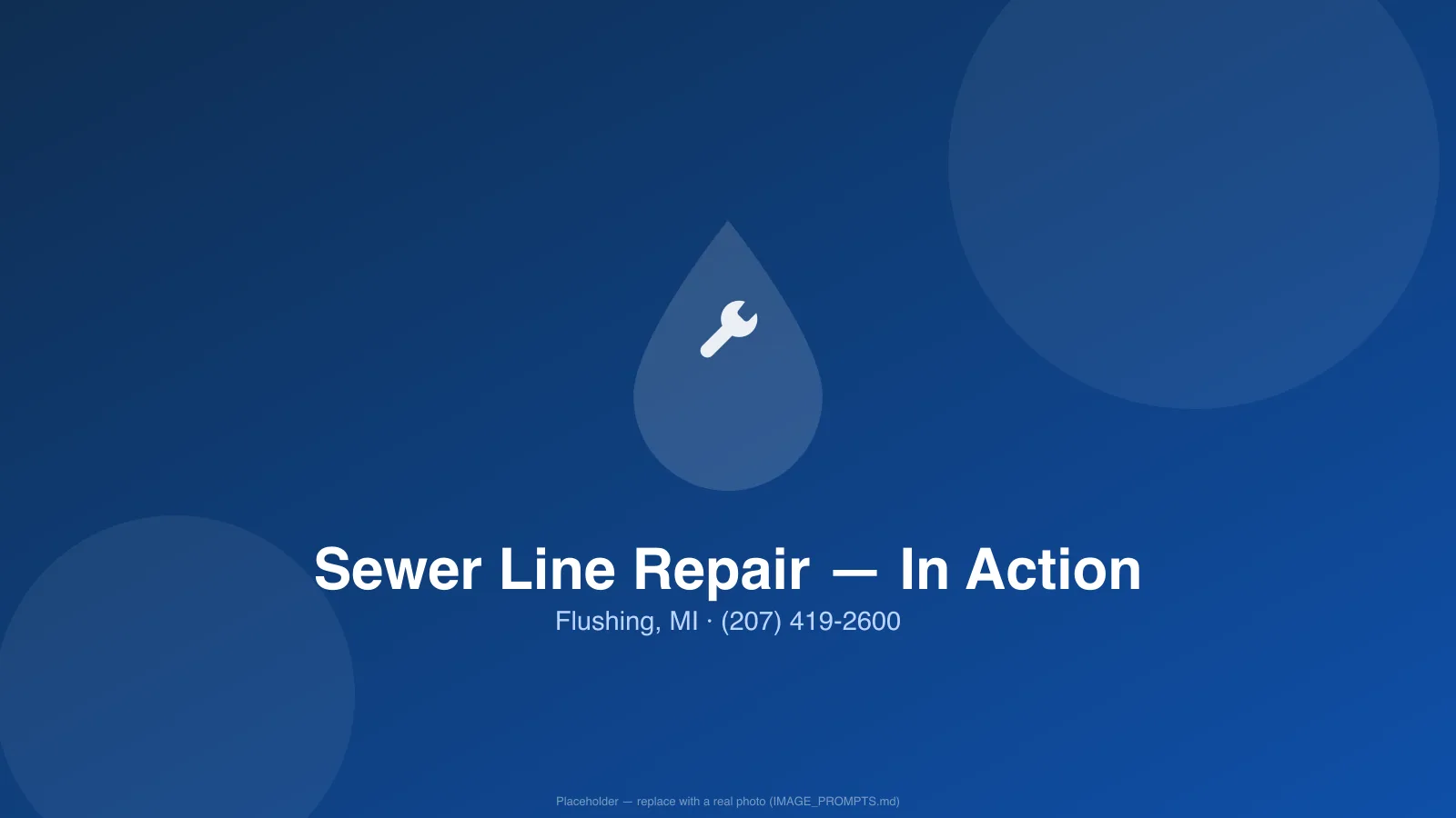 Licensed plumber handling sewer line repair in a Flushing, MI home