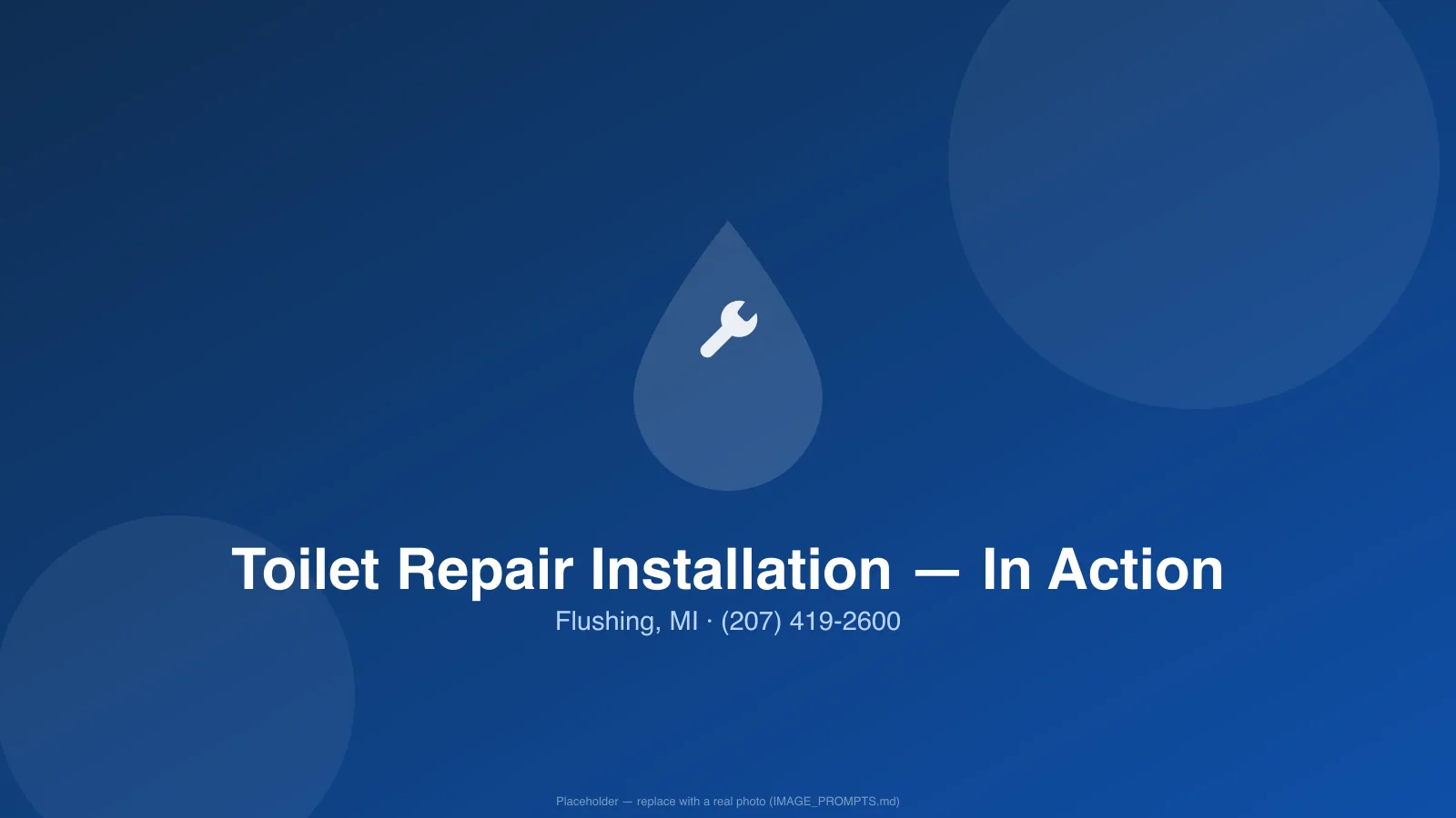 Licensed plumber handling toilet repair in a Flushing, MI home