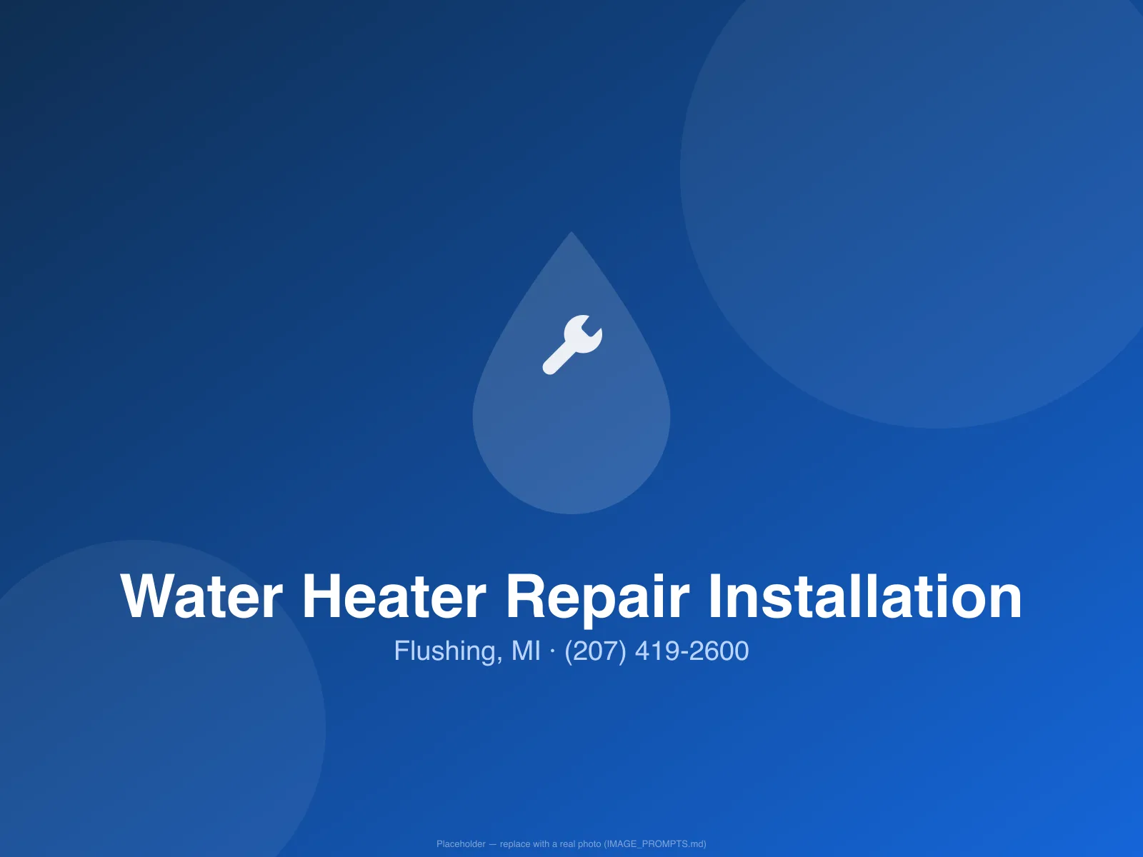 Licensed plumber installing a tank water heater in a Flushing, MI utility room