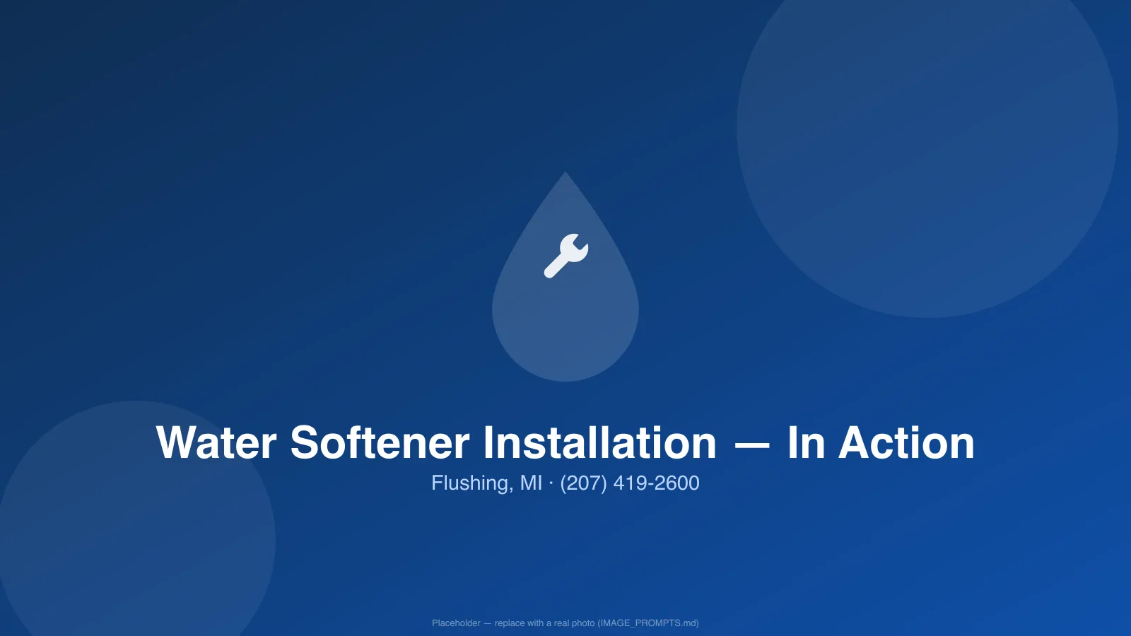 Licensed plumber handling water softeners in a Flushing, MI home
